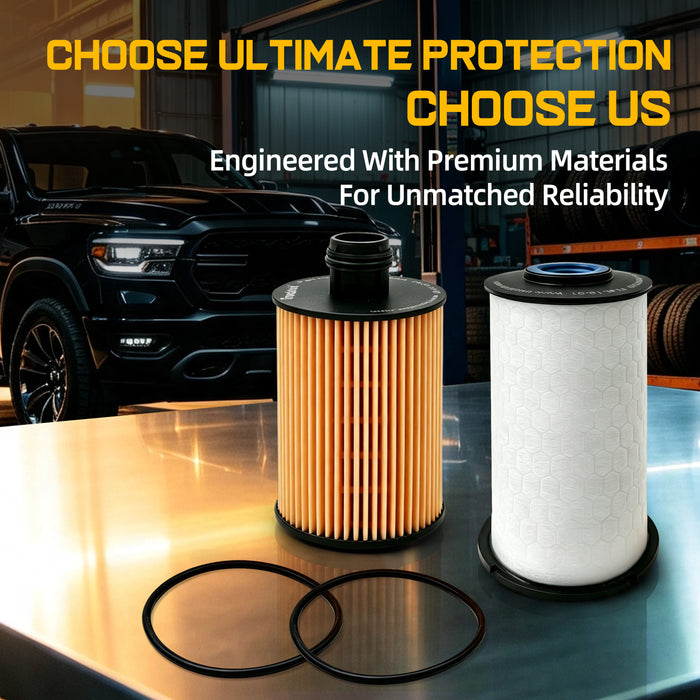 Trucktok 2014-2019 3.0L Ram 1500 Ecodiesel Fuel & Oil Filter Replaces 68235275AB/68229402AA