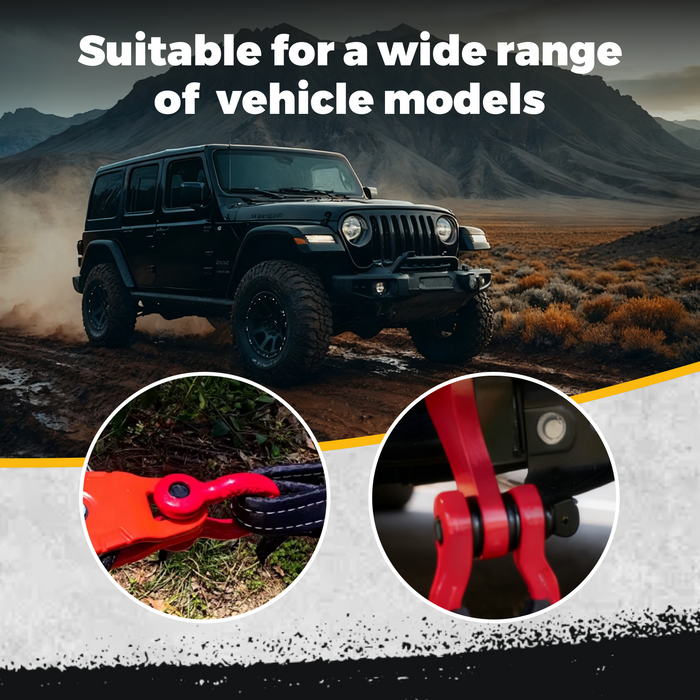 Trucktok 3/4" Heavy Duty D Ring Shackle with 7/8" Screw Pin Isolator Washer Kit 70,000 lbs Break Strength