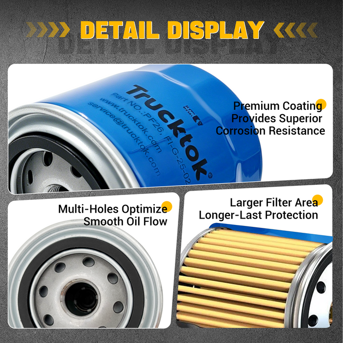 Trucktok 2020-2026 Silverado Sierra 6.6L Duramax Oil Filter Replaces PF26 12684038