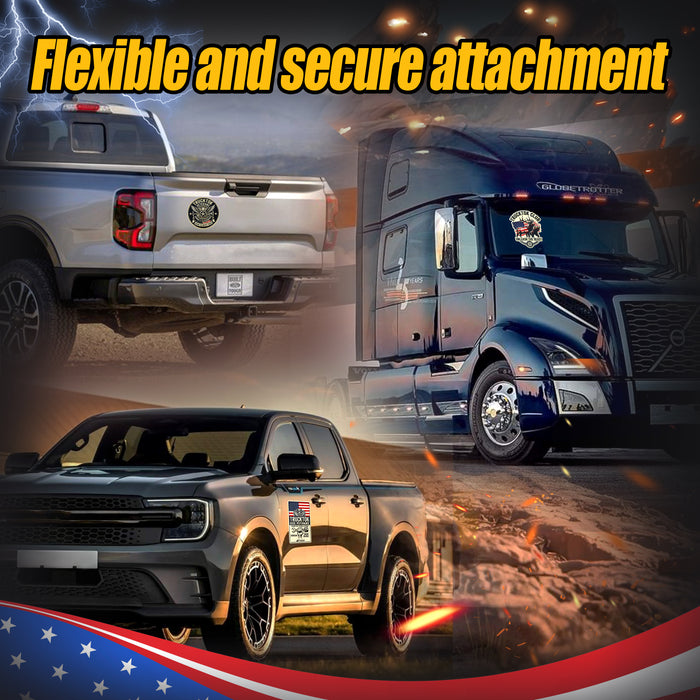 Trucktok 3pcs Unique Designs Magnetic & Adhesive PVC Truck Sticker Set