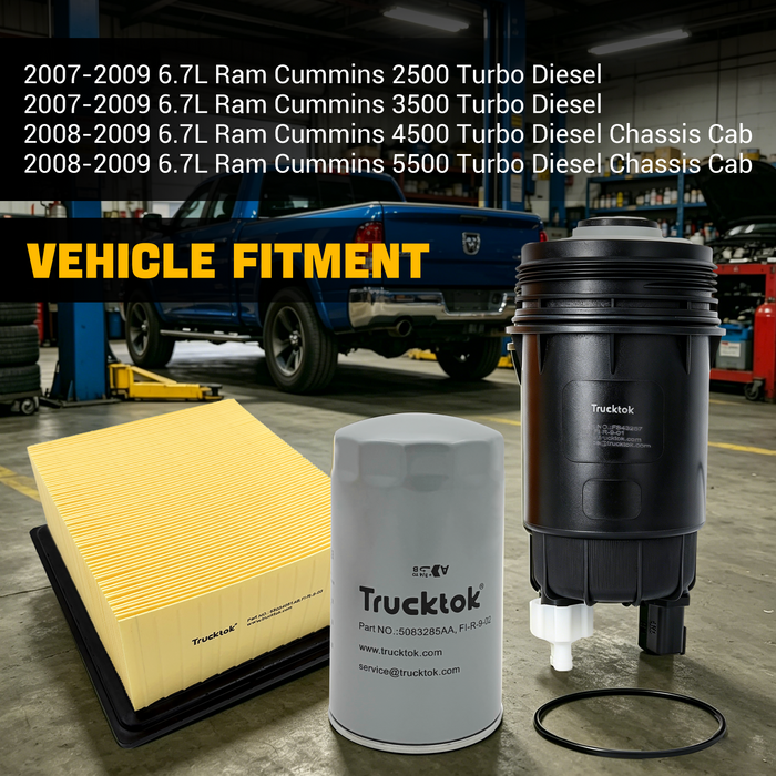 Trucktok 2007-2009 6.7L Dodge Ram Filter Set Replaces FS43257/5083285AA/53034051AB