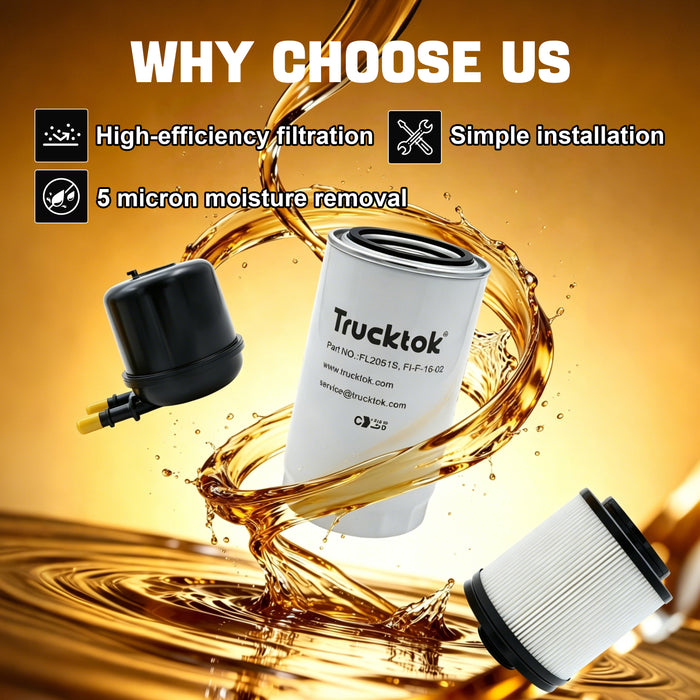 Trucktok 2011-2016 6.7L Ford Powerstroke Fuel/Oil Filter Replaces FD4615/FL2051S
