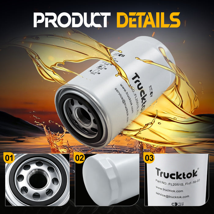 Trucktok 2011-2025 6.7L Ford Powerstroke Diesel Oil Filter Replaces FL2051S