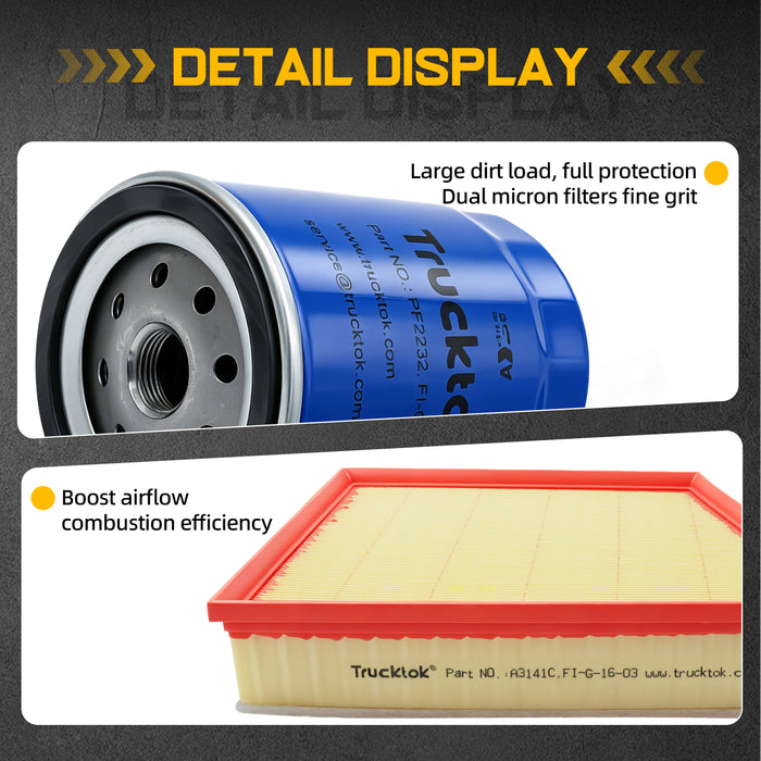 Trucktok 2011-2016 6.6L Silverado Sierra Duramax Filter Set Replaces A3141C/PF2232
