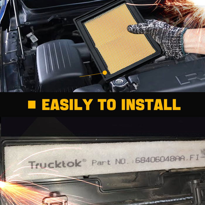 Trucktok 2010-2024 6.7L Dodge Ram Air Filter & Cabin Air Filter Replaces 53034051AB/68406048AA
