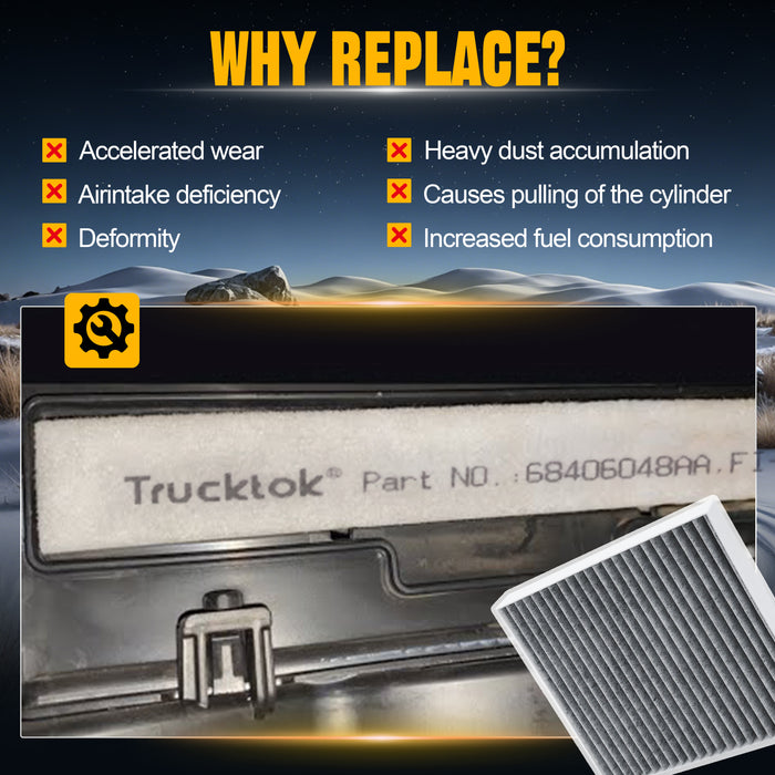 Trucktok 2010-2024 6.7L Dodge Ram Cabin Air Filter Replaces 68406048AA