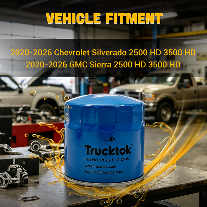 Trucktok 2020-2026 Silverado Sierra 6.6L Duramax Oil Filter Replaces PF26 12684038