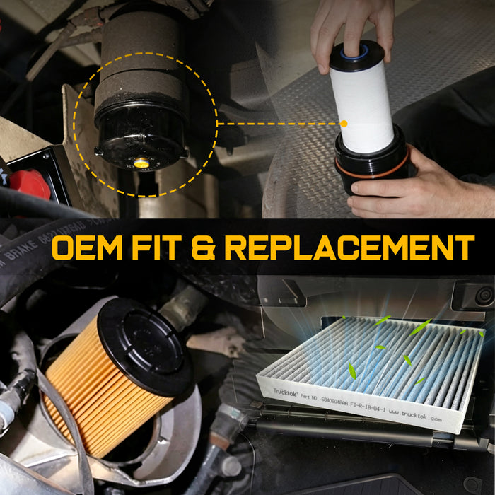 Trucktok 2014-2019 3.0L Ram 1500 Ecodiesel Fuel, Oil, & Cabin Air Filter Maintenance Kit