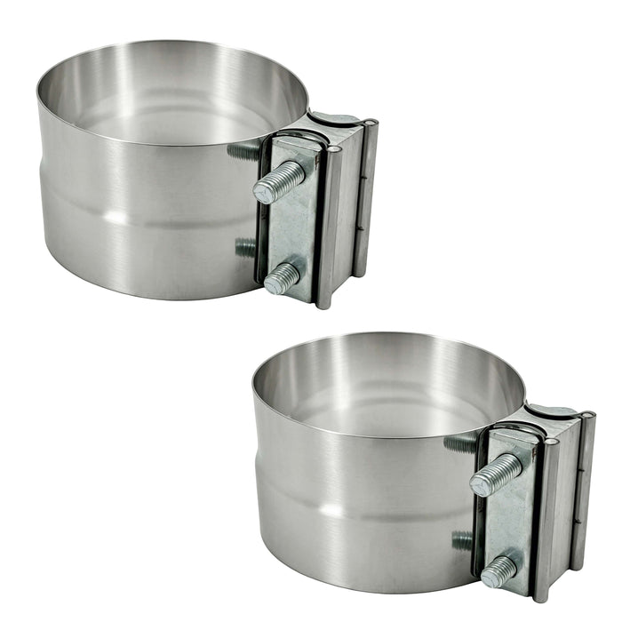 Trucktok 4"/5" Stainless Steel Exhaust Clamp Muffler Clamp Lap Joint Band Clamp Universal