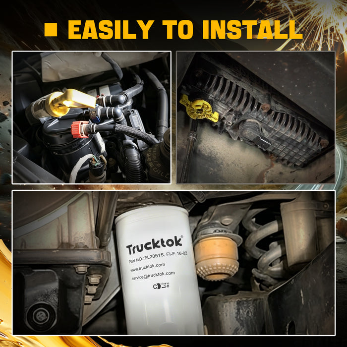 Trucktok 2017-2025 6.7L Ford Powerstroke Fuel/Oil Filter Replaces FD4625/FL2051S