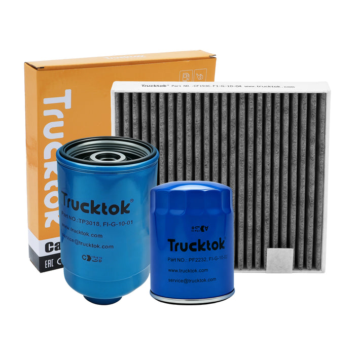 TruckTok 2007-2016 6.6L Silverado Sierra Duramax Fuel Oil, Air & Cabin Filters Maintenance Kit