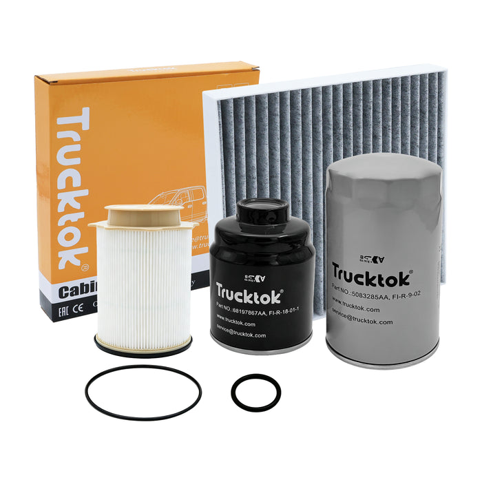 Trucktok 2013-2024 6.7L Dodge Ram Fuel, Oil, Air, Cabin & Transmission Filters Maintenance Kit