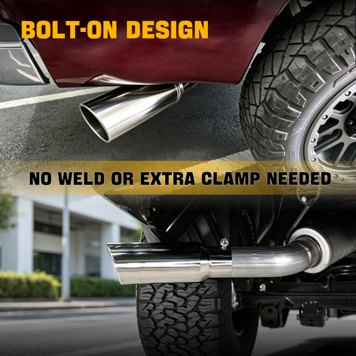 Trucktok 4" Inlet 6" Outlet 15" Overall Length Stainless Steel Bolt On Exhaust Tailpipe Tip