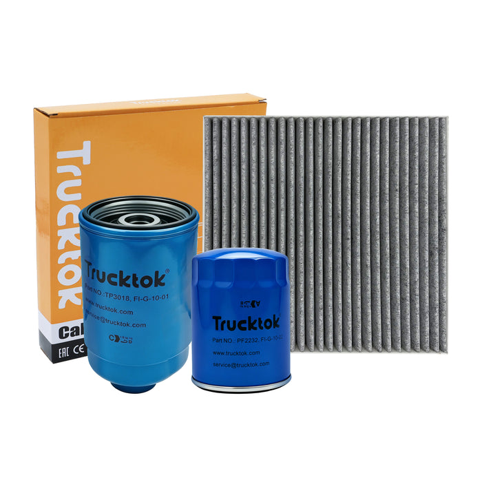 TruckTok 2007-2016 6.6L Silverado Sierra Duramax Fuel Oil, Air & Cabin Filters Maintenance Kit