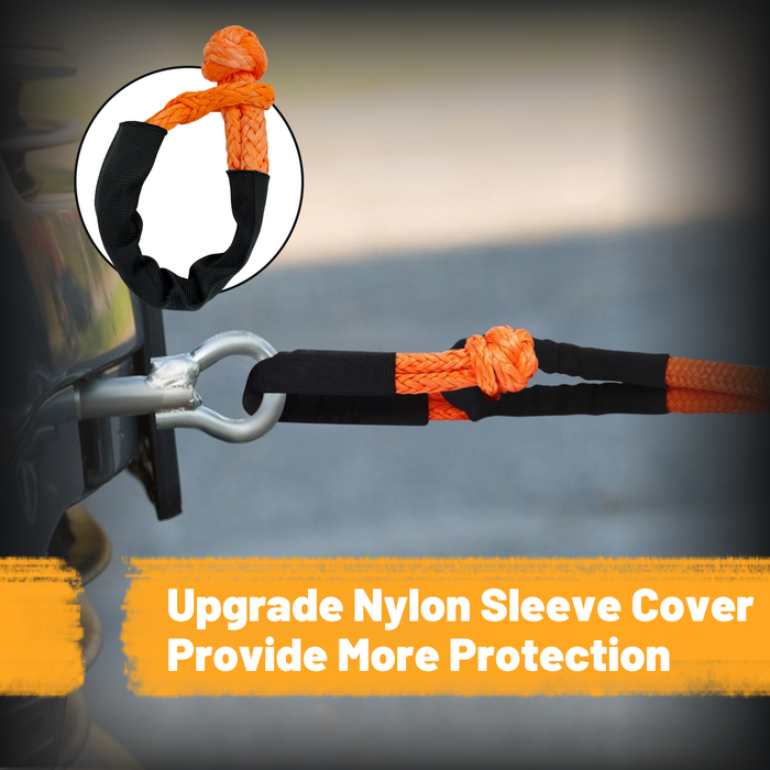 Trucktok 2Pcs 1/2" x 22" Heavy Duty Synthetic Soft Shackle 33,000 lbs Break Strength with Extra Sleeves for Off-Road Recovery