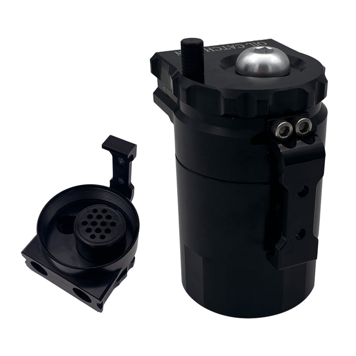 TruckTok Oil Catch Reservoir Breather Can Tank with Filter Cylinder Aluminum Universal