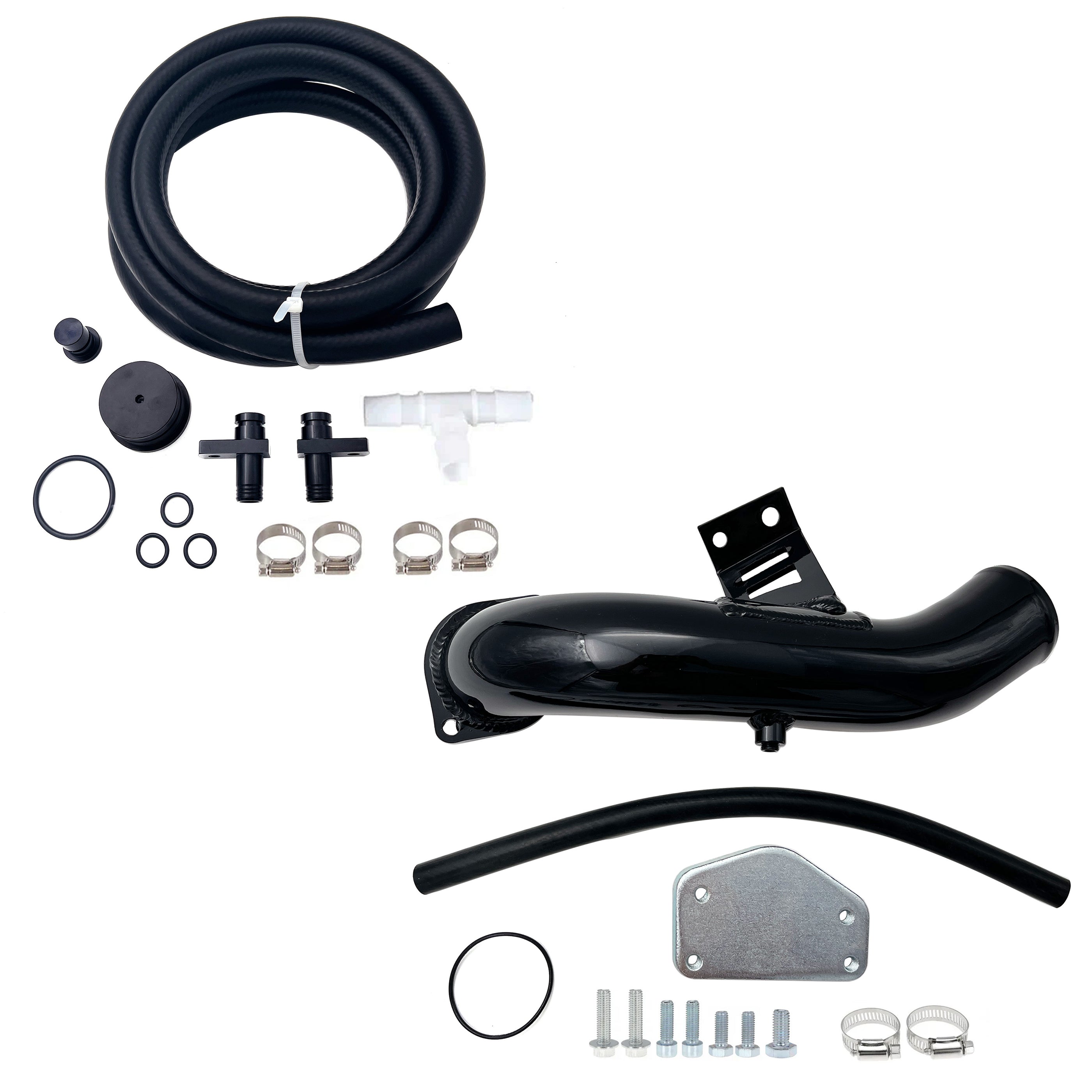 2004-2005 6.6L LLY Duramax Turbo CCV PCV Reroute & EGR Delete Kit ...