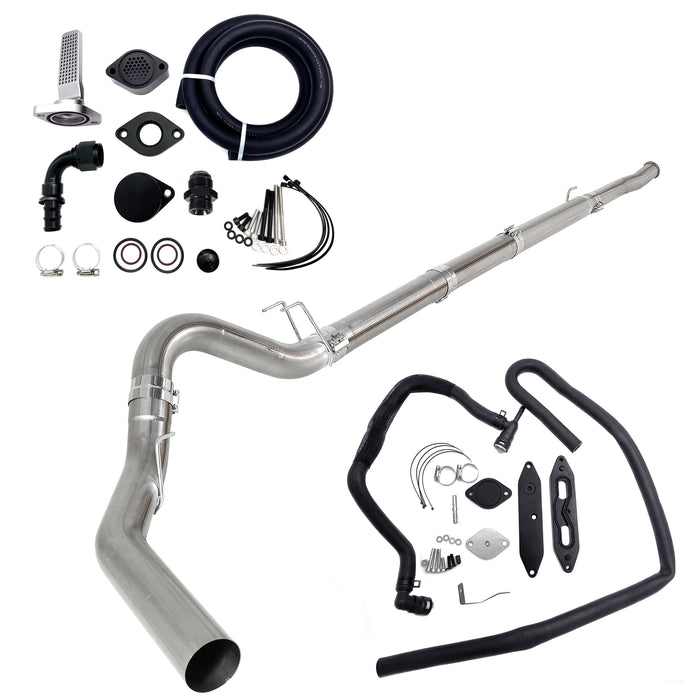 The 2011-2022 6.7L Powerstroke 5" Dp-Back pipe & CCV Reroute EGR cooler Delete Kit