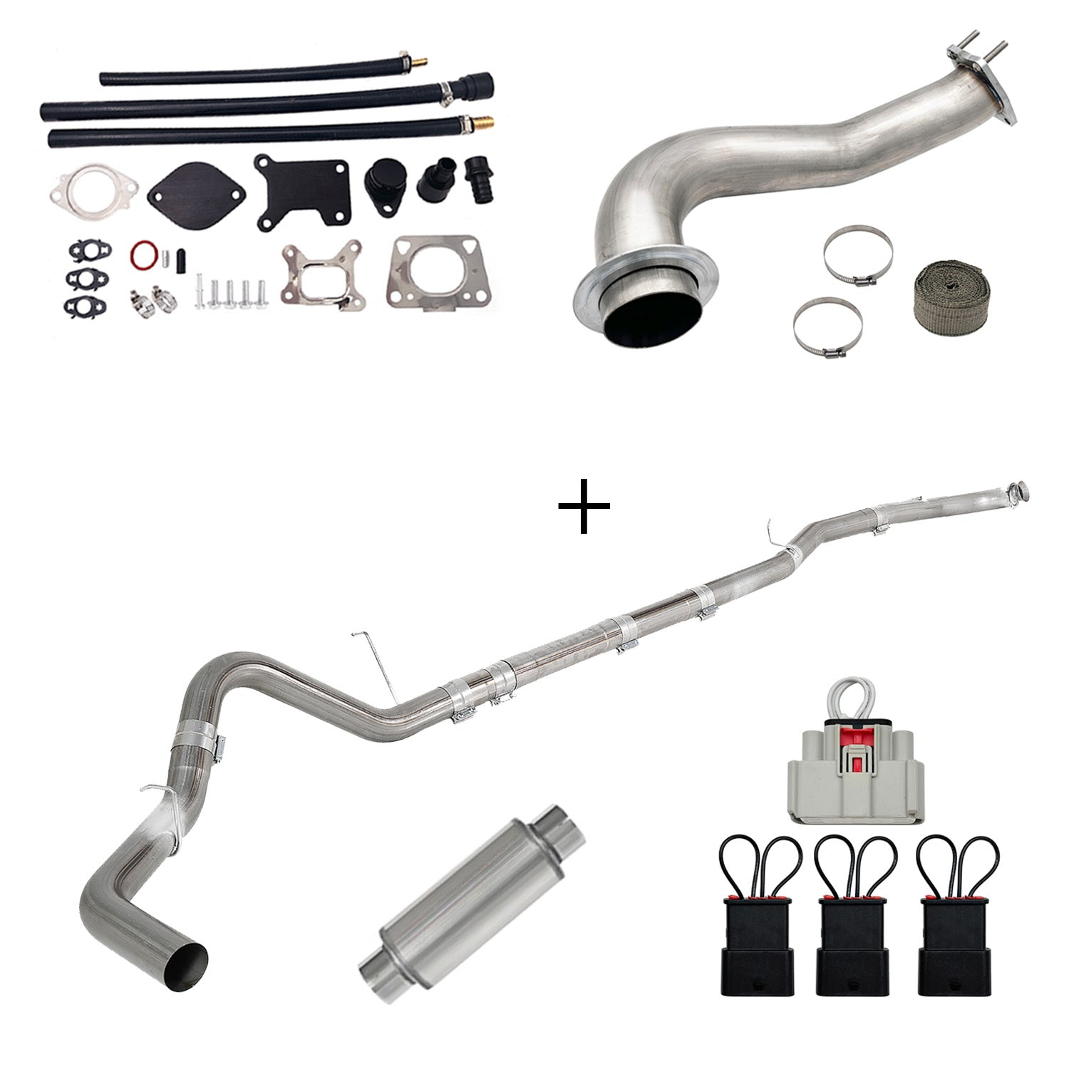 TruckTok 2017-2023 6.6L Duramax L5P DPF/CCV/EGR Delete & Downpipe w/Can Bus kit