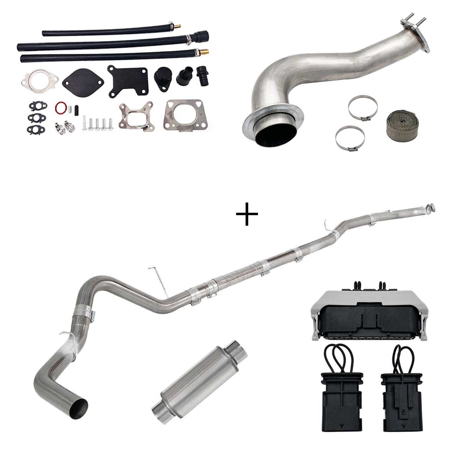 TruckTok 2017-2023 6.6L Duramax L5P DPF/CCV/EGR Delete & Downpipe w/Can Bus kit