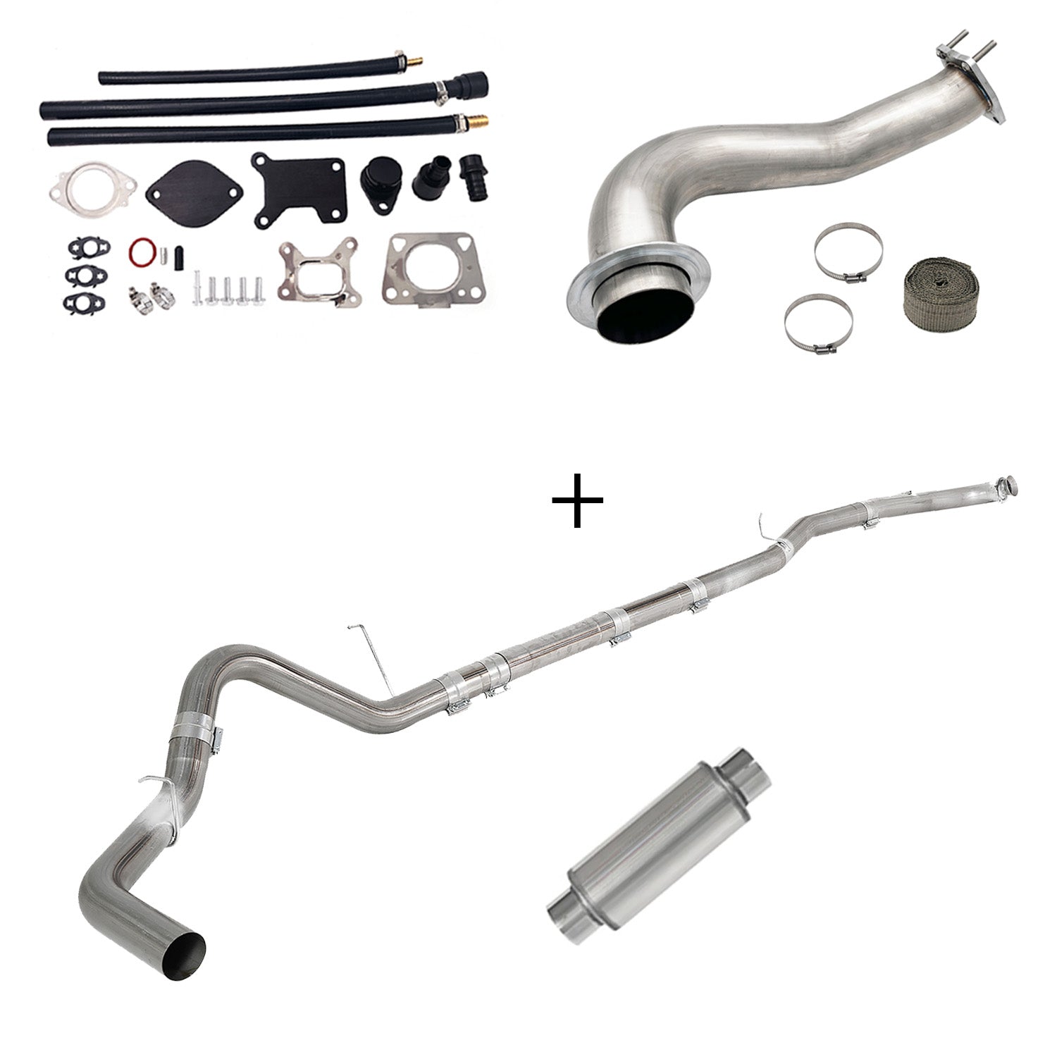 TruckTok 2017-2023 6.6L Duramax L5P DPF/CCV/EGR Delete & Downpipe w/Can Bus kit
