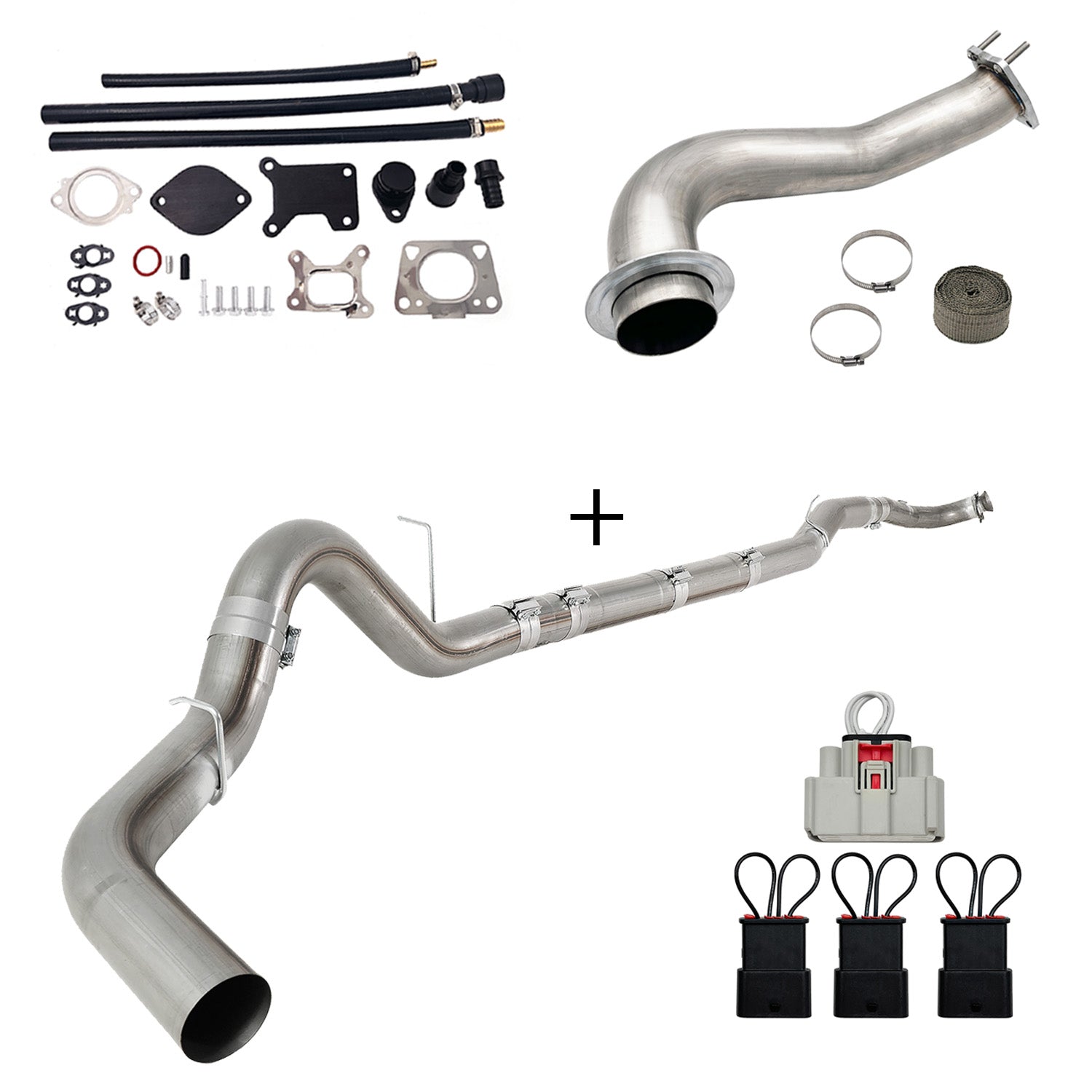 TruckTok 2017-2023 6.6L Duramax L5P DPF/CCV/EGR Delete & Downpipe w/Can Bus kit