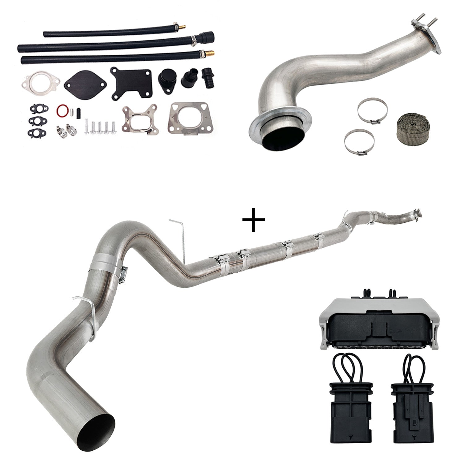 TruckTok 2017-2023 6.6L Duramax L5P DPF/CCV/EGR Delete & Downpipe w/Can Bus kit