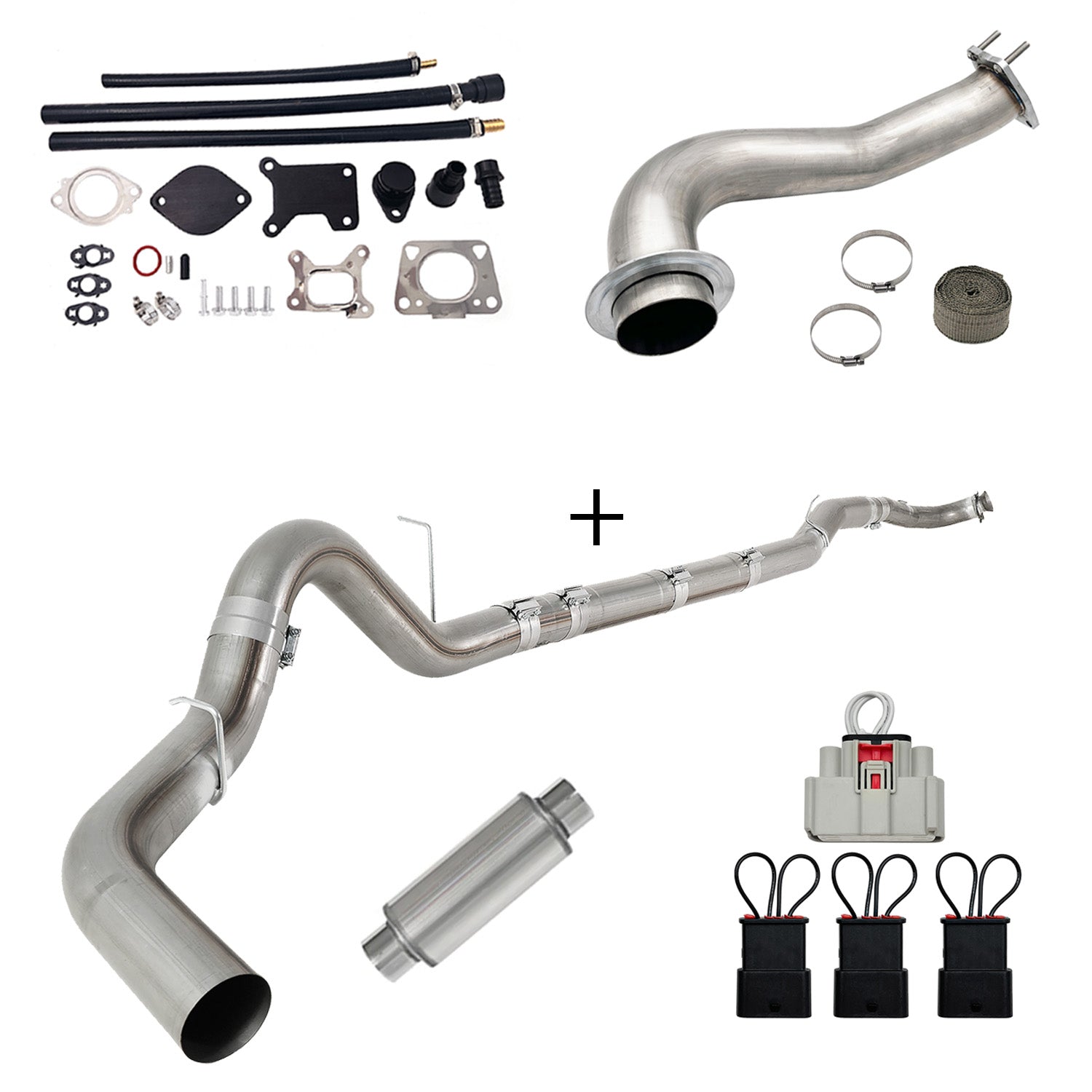TruckTok 2017-2023 6.6L Duramax L5P DPF/CCV/EGR Delete & Downpipe w/Can Bus kit