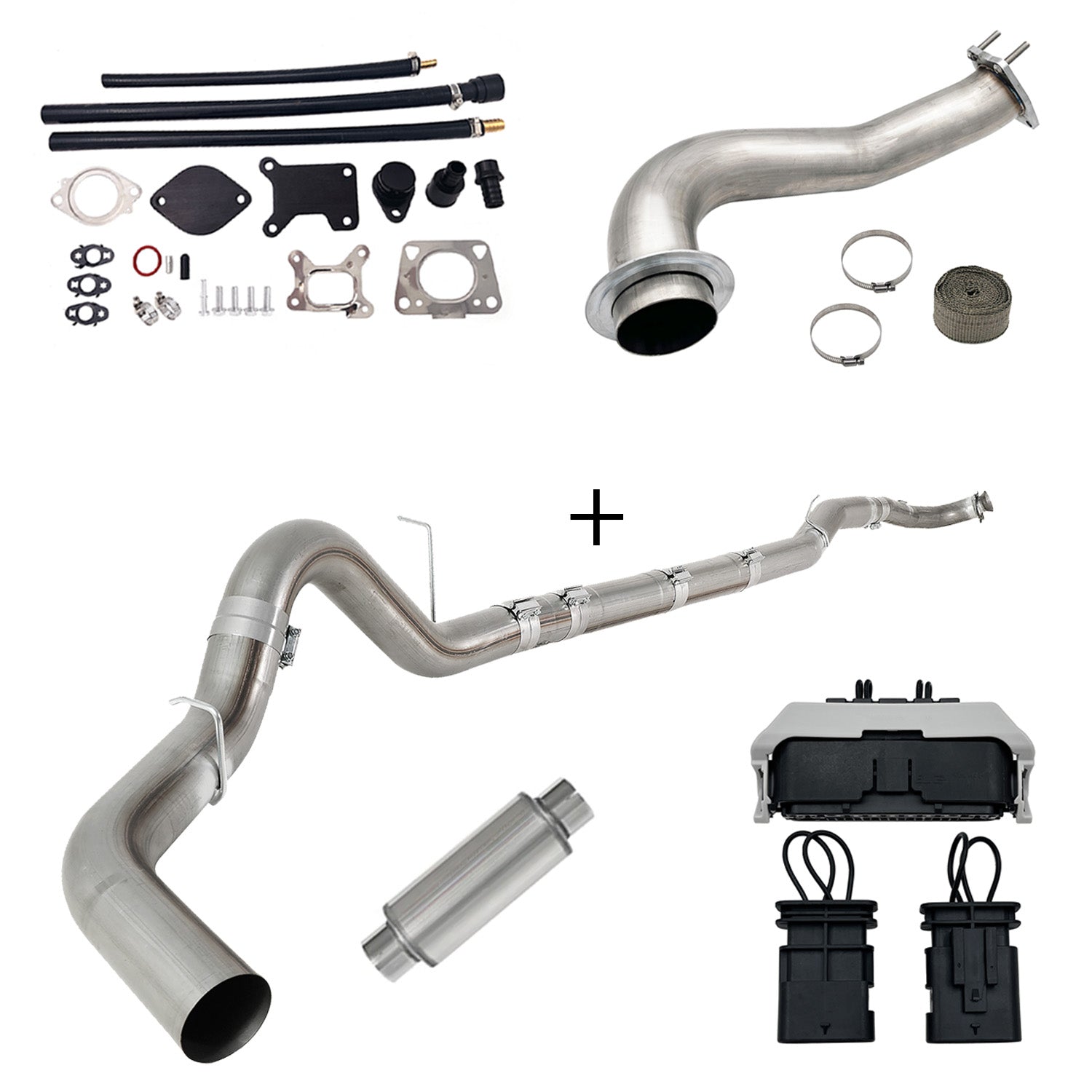 TruckTok 2017-2023 6.6L Duramax L5P DPF/CCV/EGR Delete & Downpipe w/Can Bus kit