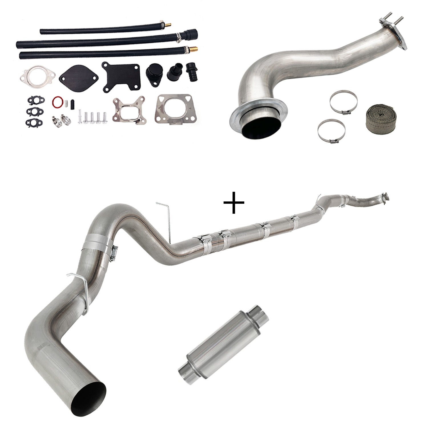 TruckTok 2017-2023 6.6L Duramax L5P DPF/CCV/EGR Delete & Downpipe w/Can Bus kit