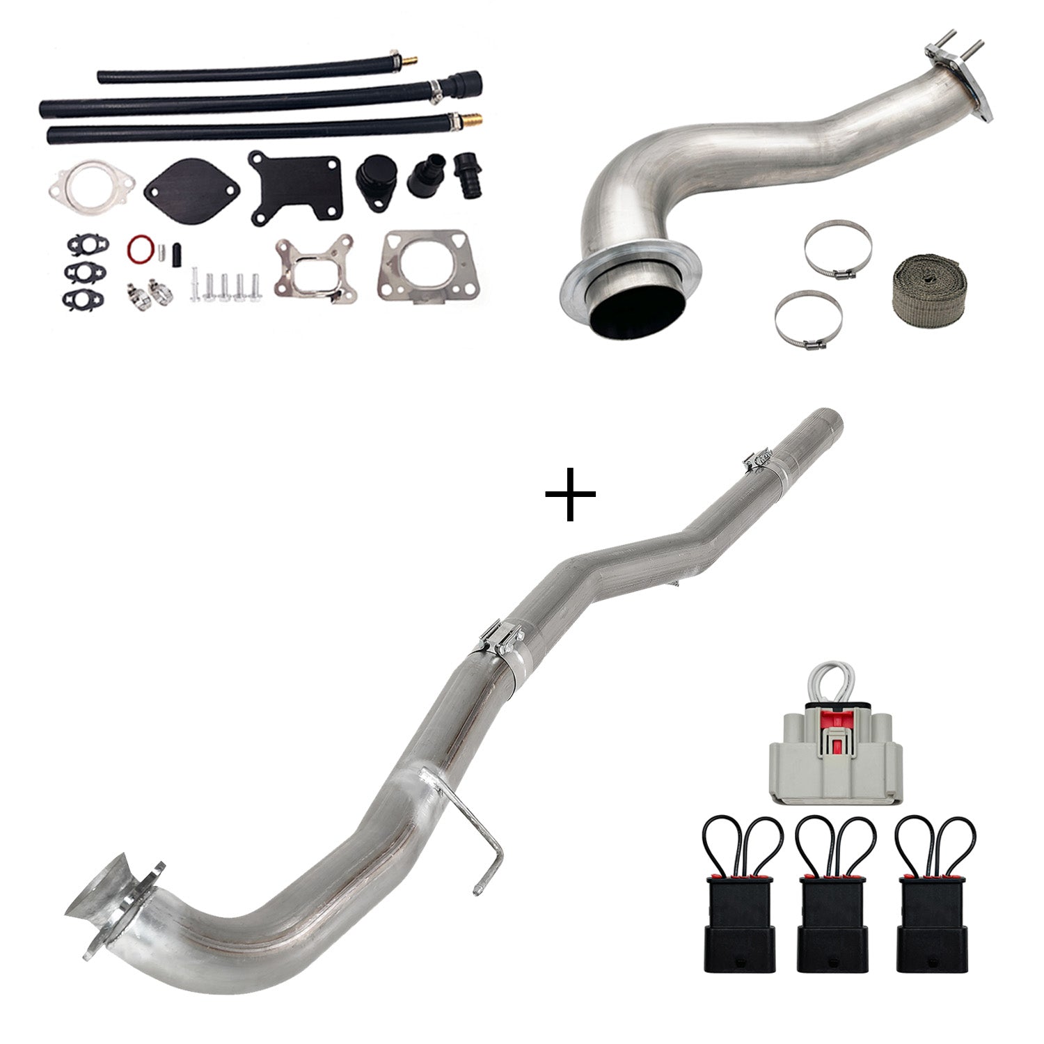 TruckTok 2017-2023 6.6L Duramax L5P DPF/CCV/EGR Delete & Downpipe w/Can Bus kit