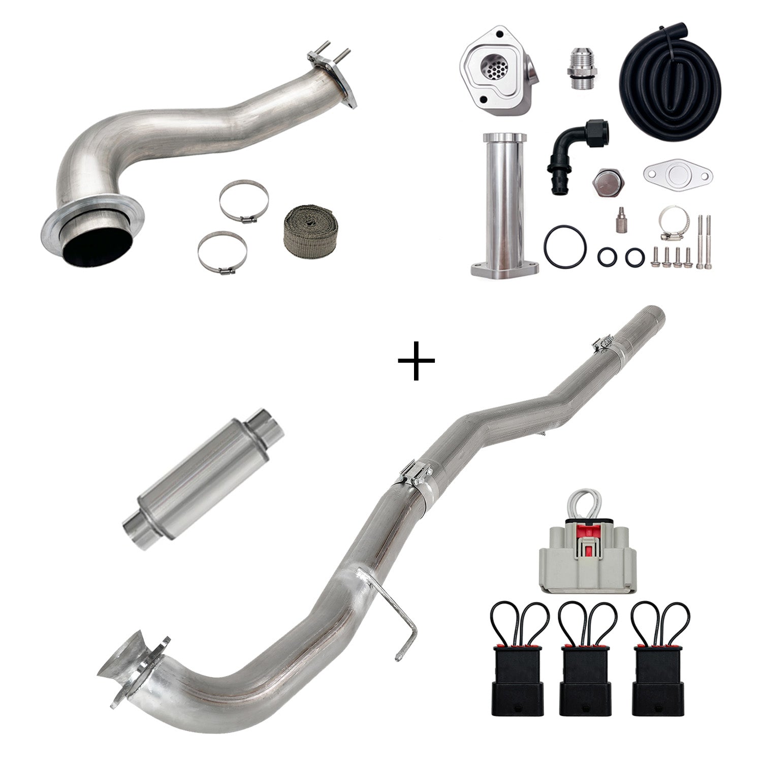 TruckTok 2017-2023 6.6L Duramax L5P DPF/CCV/EGR Delete & Downpipe w/Can Bus kit