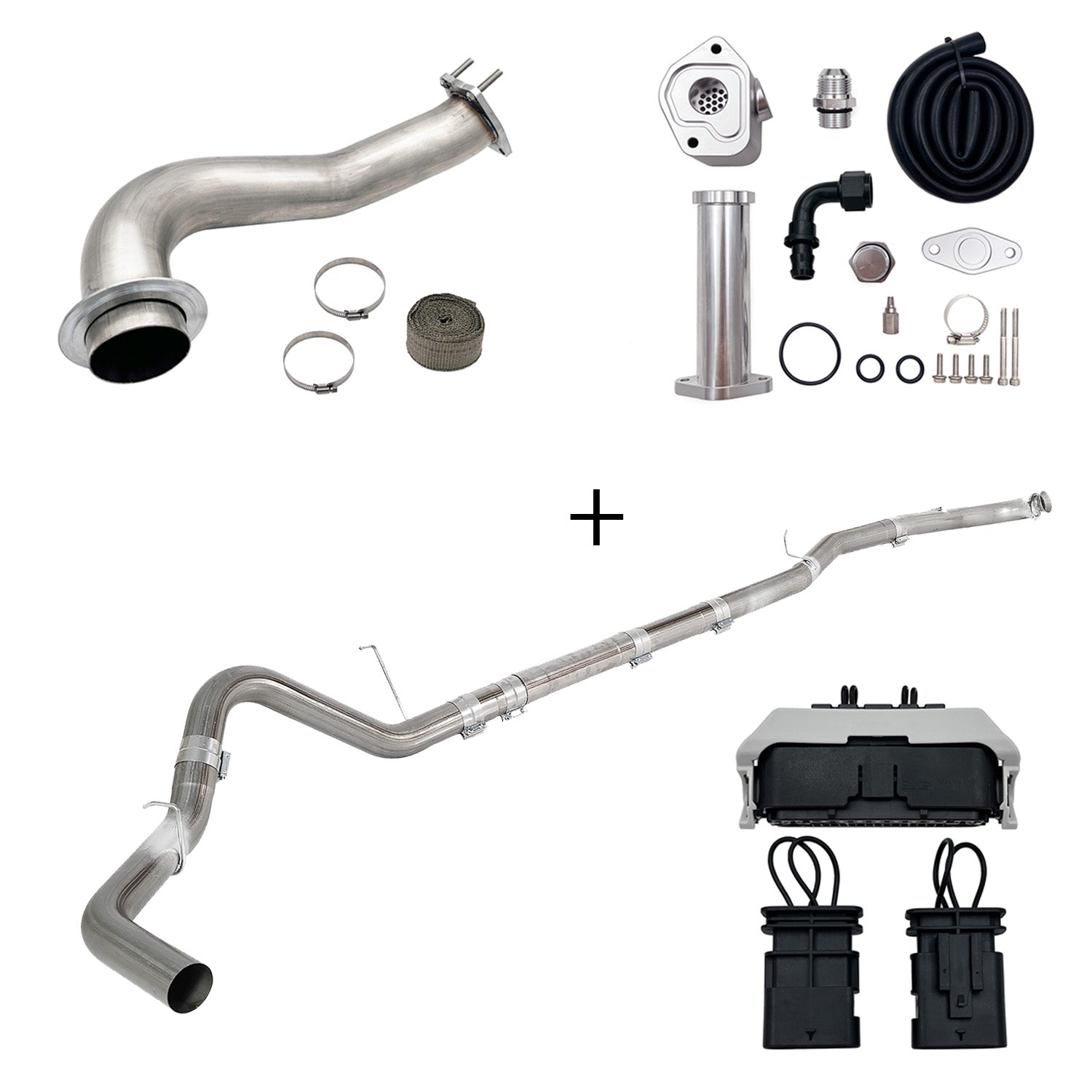 TruckTok 2017-2023 6.6L Duramax L5P DPF/CCV/EGR Delete & Downpipe w/Can Bus kit