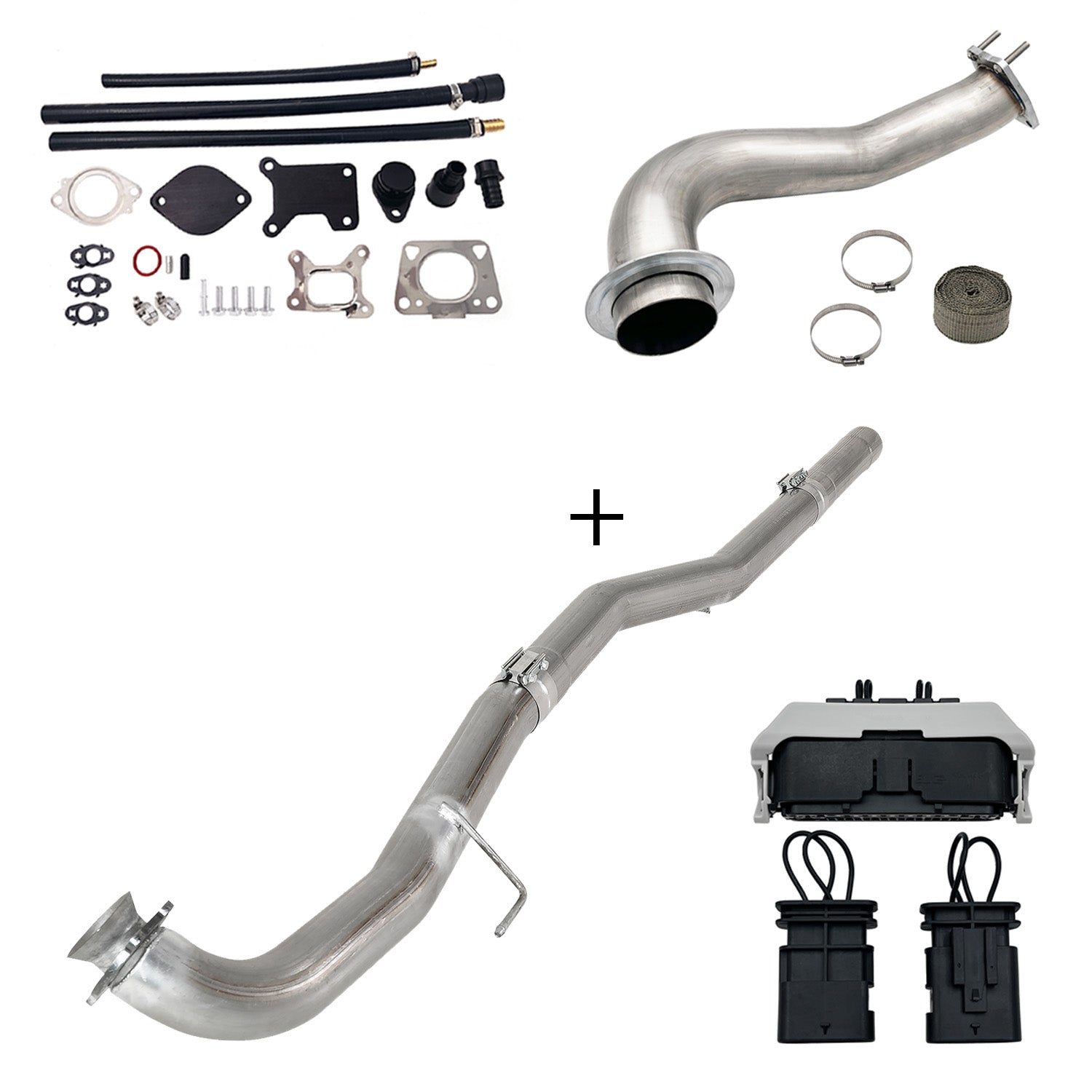 TruckTok 2017-2023 6.6L Duramax L5P DPF/CCV/EGR Delete & Downpipe w/Can Bus kit