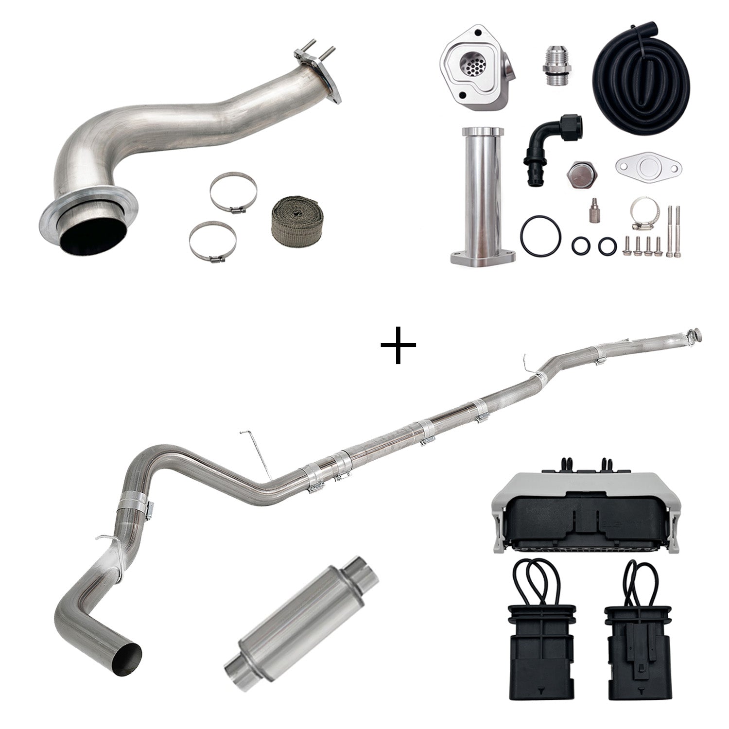 TruckTok 2017-2023 6.6L Duramax L5P DPF/CCV/EGR Delete & Downpipe w/Can Bus kit