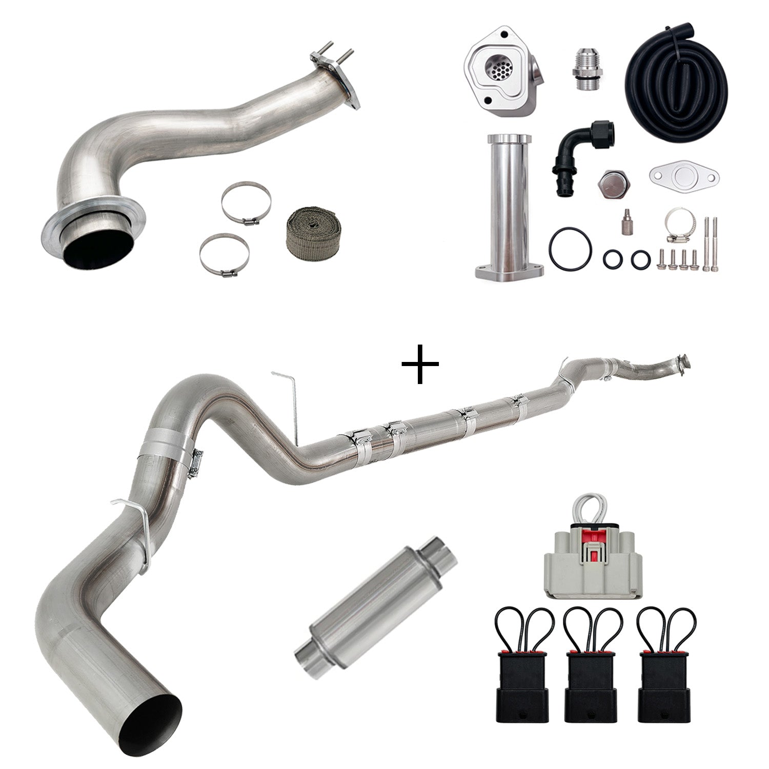TruckTok 2017-2023 6.6L Duramax L5P DPF/CCV/EGR Delete & Downpipe w/Can Bus kit