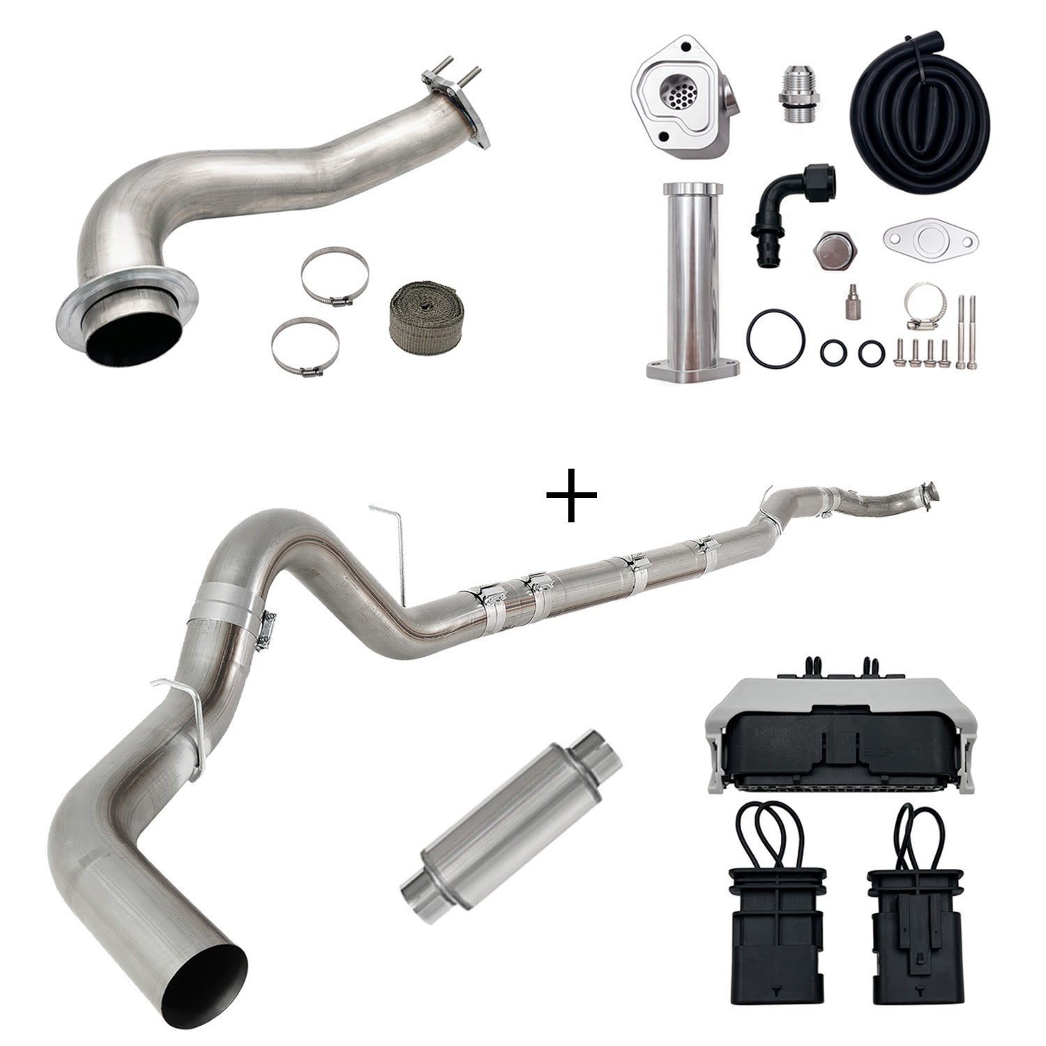 TruckTok 2017-2023 6.6L Duramax L5P DPF/CCV/EGR Delete & Downpipe w/Can Bus kit