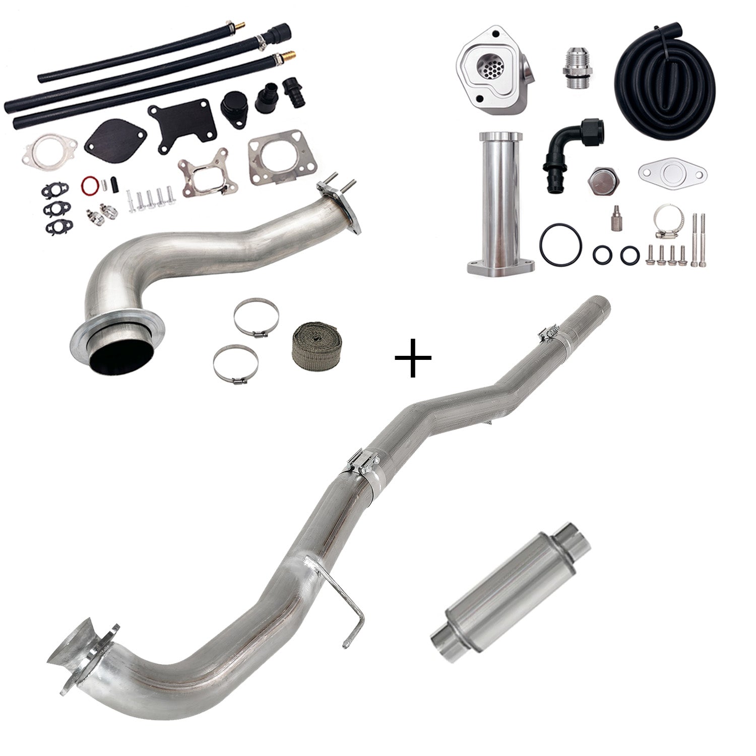 TruckTok 2017-2023 6.6L Duramax L5P DPF/CCV/EGR Delete & Downpipe w/Can Bus kit