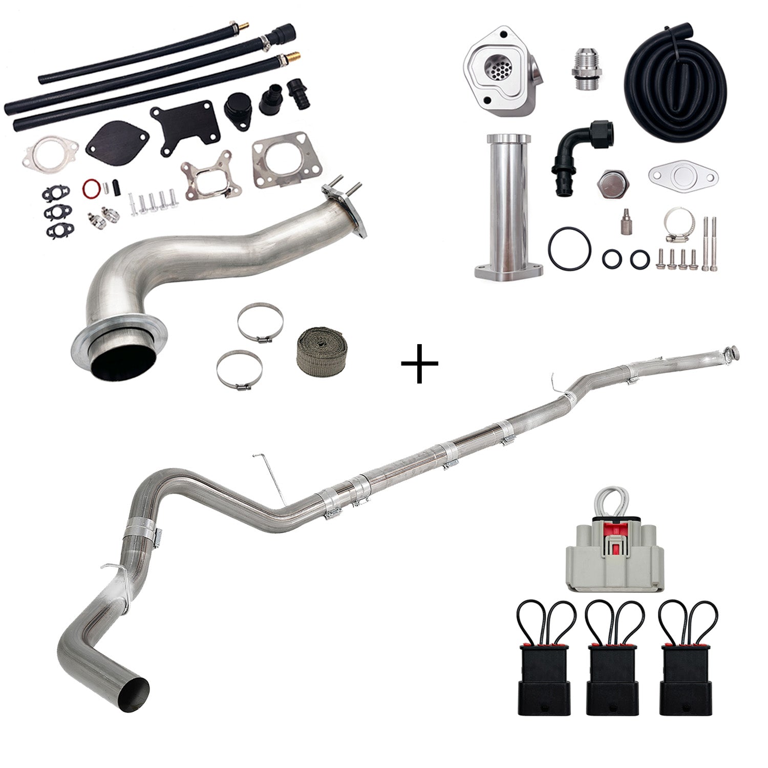 TruckTok 2017-2023 6.6L Duramax L5P DPF/CCV/EGR Delete & Downpipe w/Can Bus kit