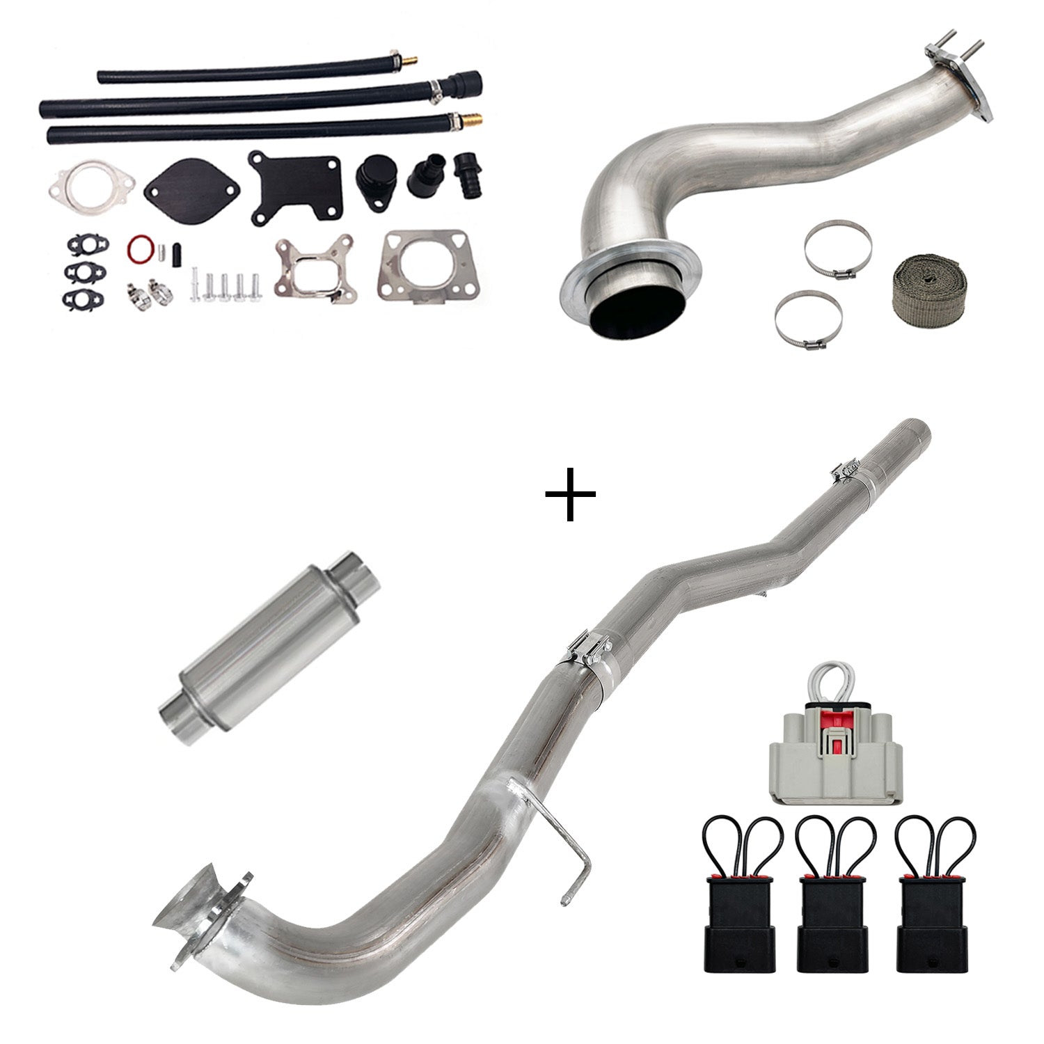 TruckTok 2017-2023 6.6L Duramax L5P DPF/CCV/EGR Delete & Downpipe w/Can Bus kit
