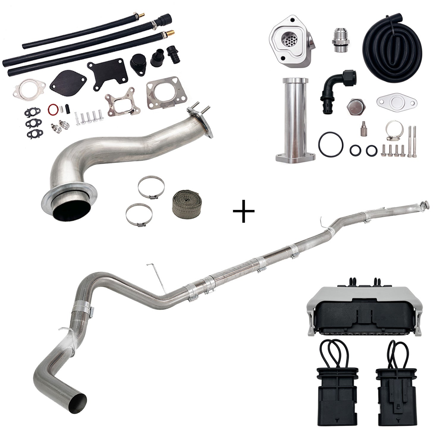 TruckTok 2017-2023 6.6L Duramax L5P DPF/CCV/EGR Delete & Downpipe w/Can Bus kit