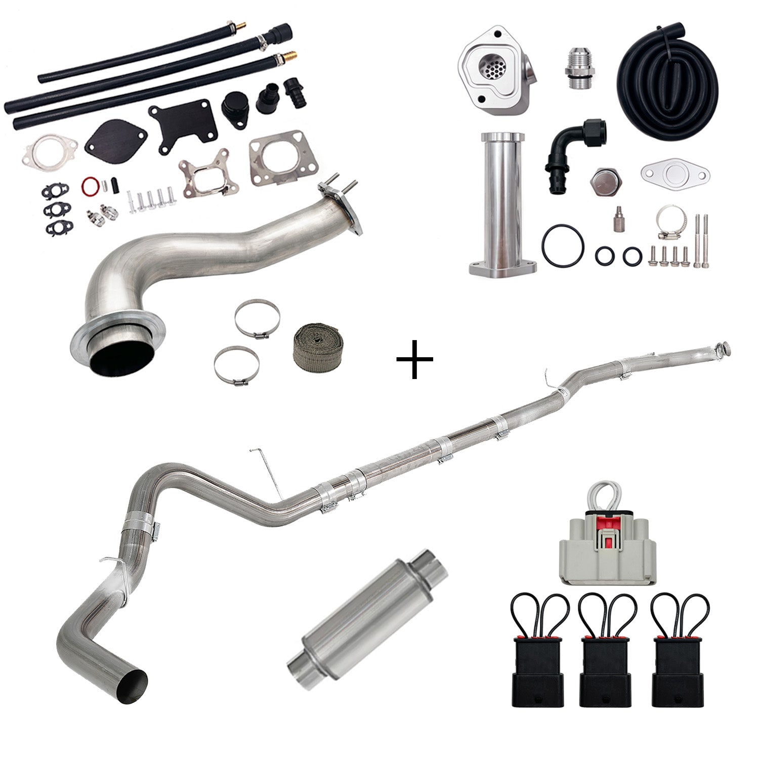 TruckTok 2017-2023 6.6L Duramax L5P DPF/CCV/EGR Delete & Downpipe w/Can Bus kit