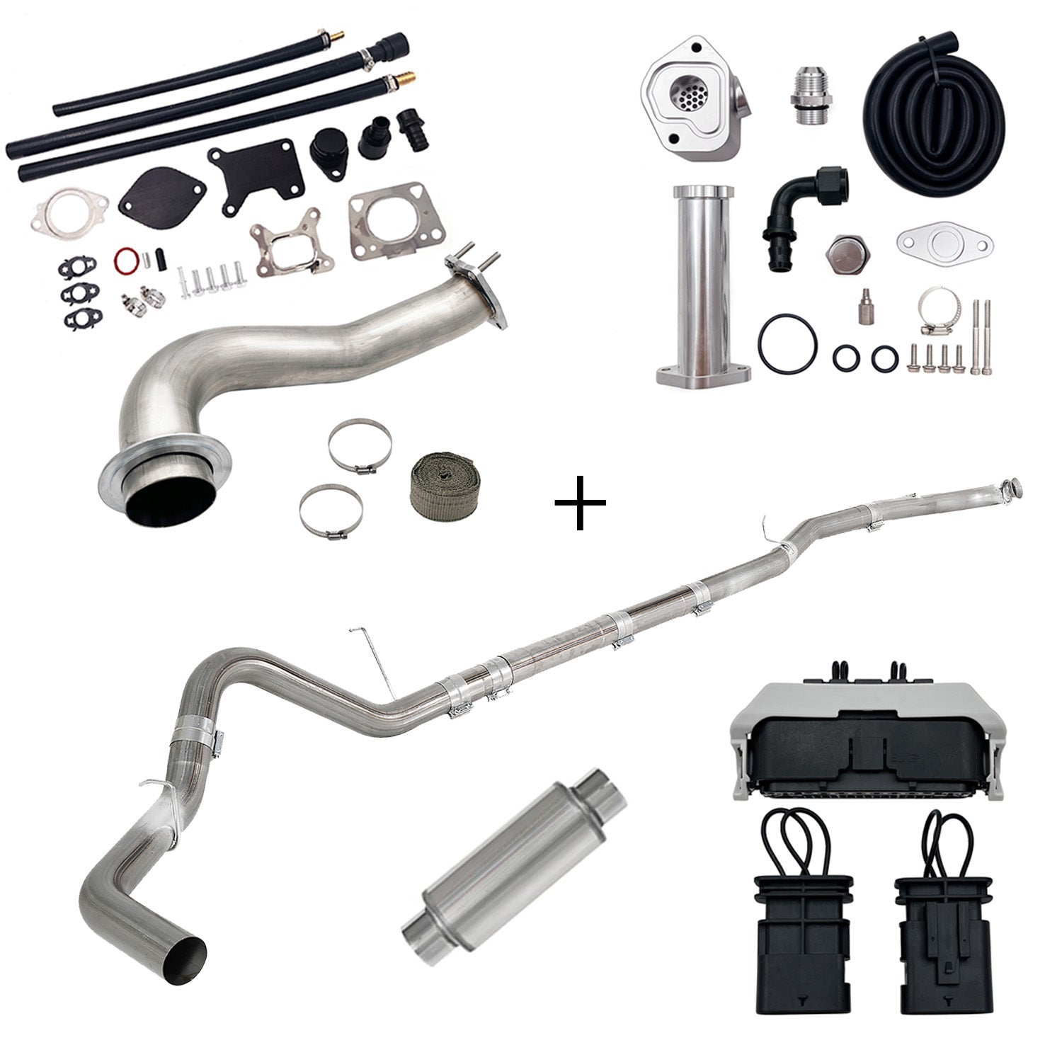 TruckTok 2017-2023 6.6L Duramax L5P DPF/CCV/EGR Delete & Downpipe w/Can Bus kit