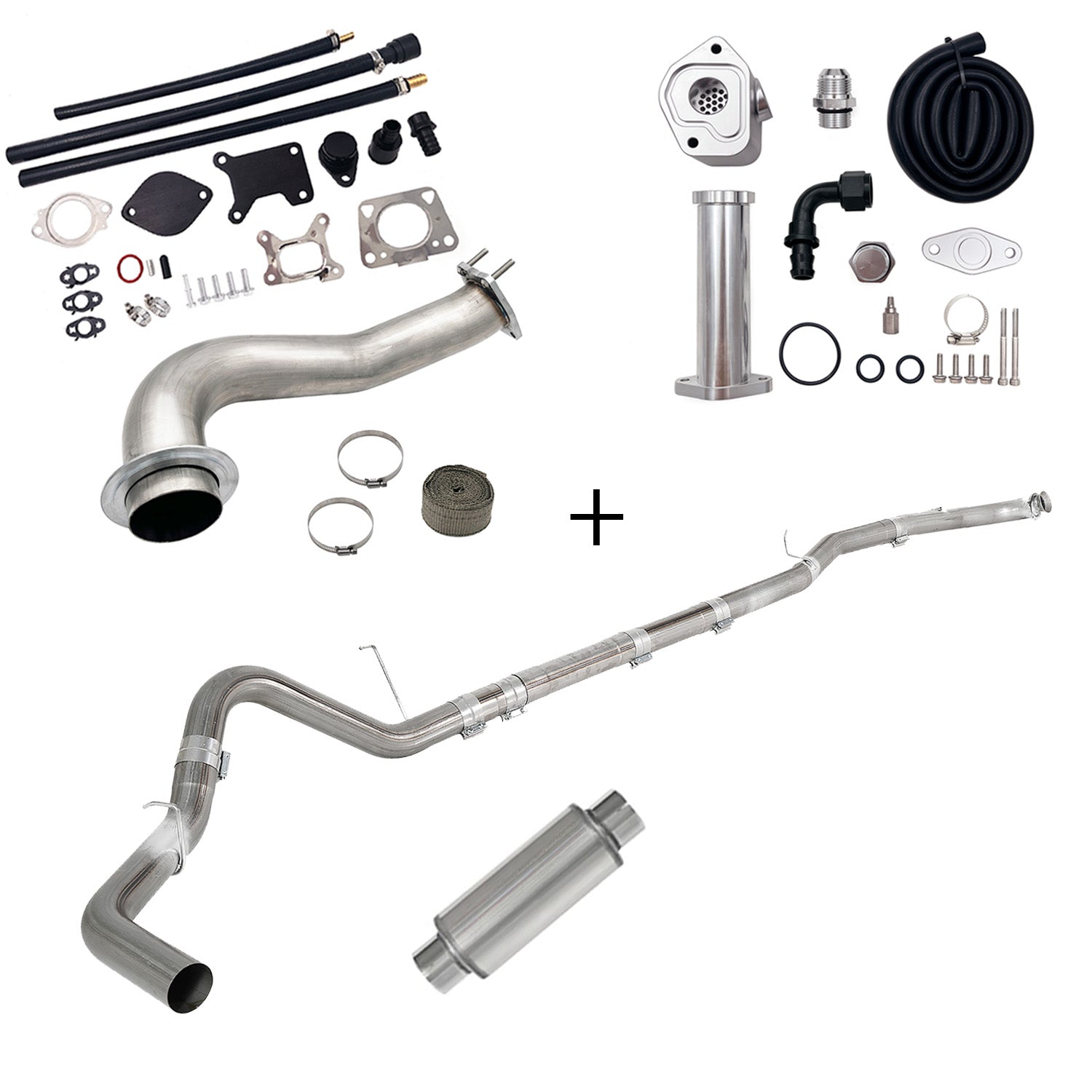 TruckTok 2017-2023 6.6L Duramax L5P DPF/CCV/EGR Delete & Downpipe w/Can Bus kit