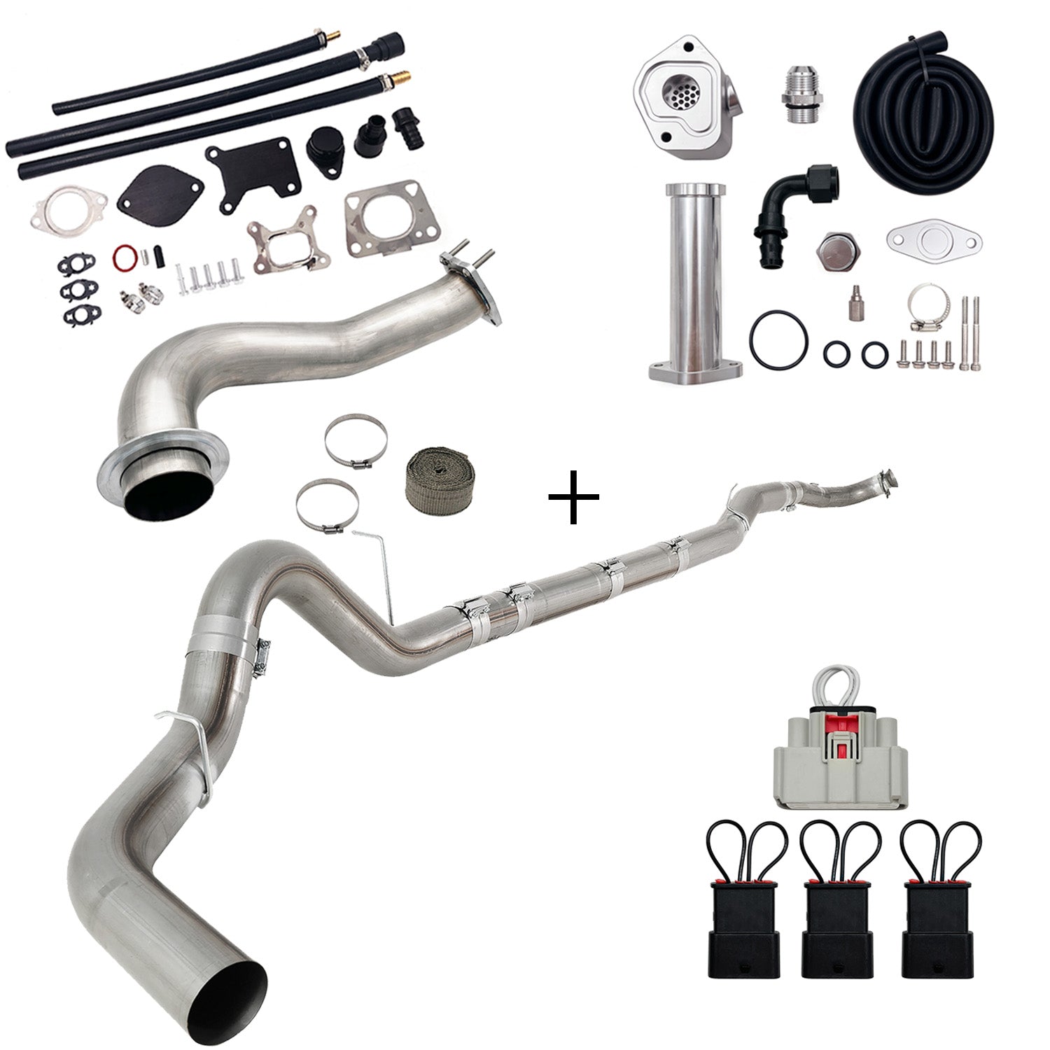 TruckTok 2017-2023 6.6L Duramax L5P DPF/CCV/EGR Delete & Downpipe w/Can Bus kit