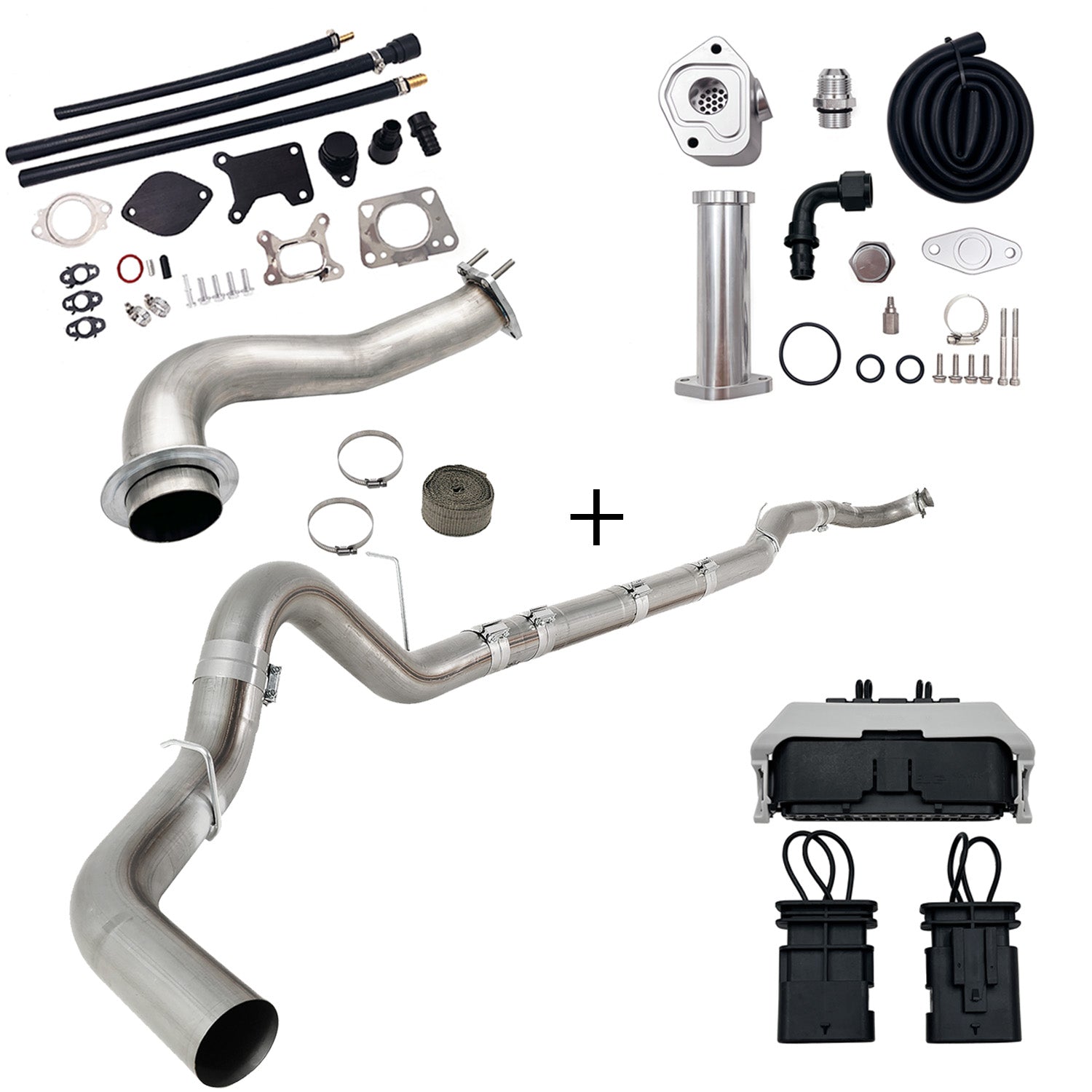 TruckTok 2017-2023 6.6L Duramax L5P DPF/CCV/EGR Delete & Downpipe w/Can Bus kit