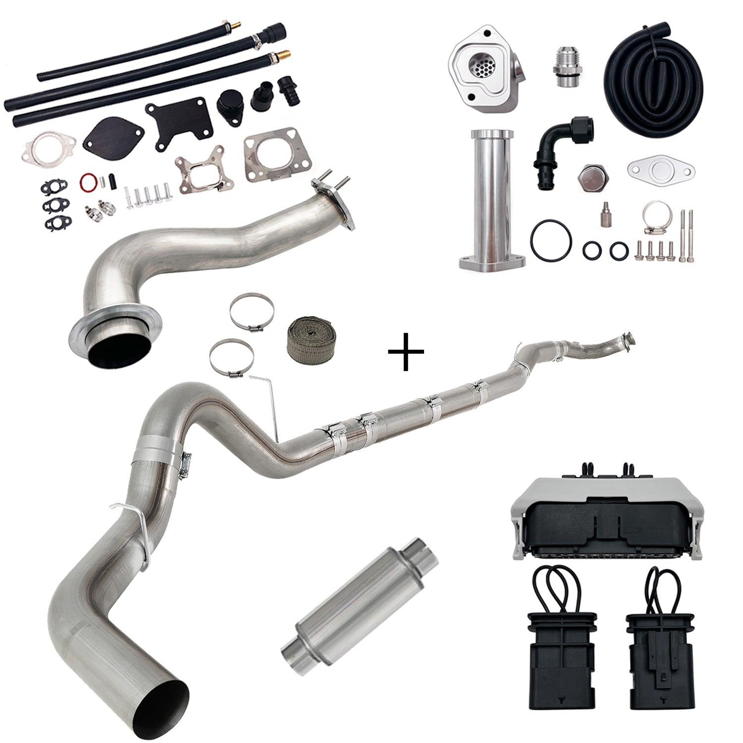 TruckTok 2017-2023 6.6L Duramax L5P DPF/CCV/EGR Delete & Downpipe w/Can Bus kit