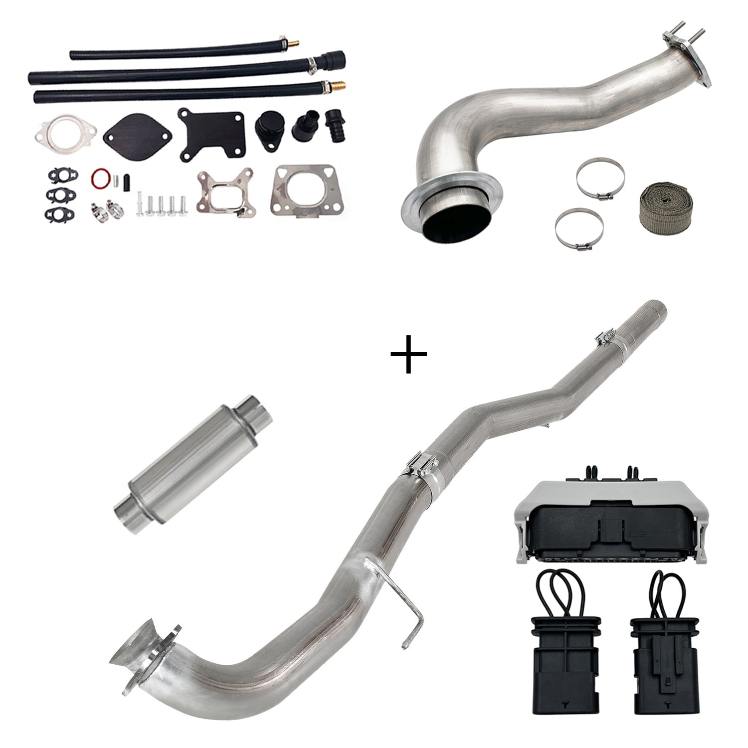 TruckTok 2017-2023 6.6L Duramax L5P DPF/CCV/EGR Delete & Downpipe w/Can Bus kit