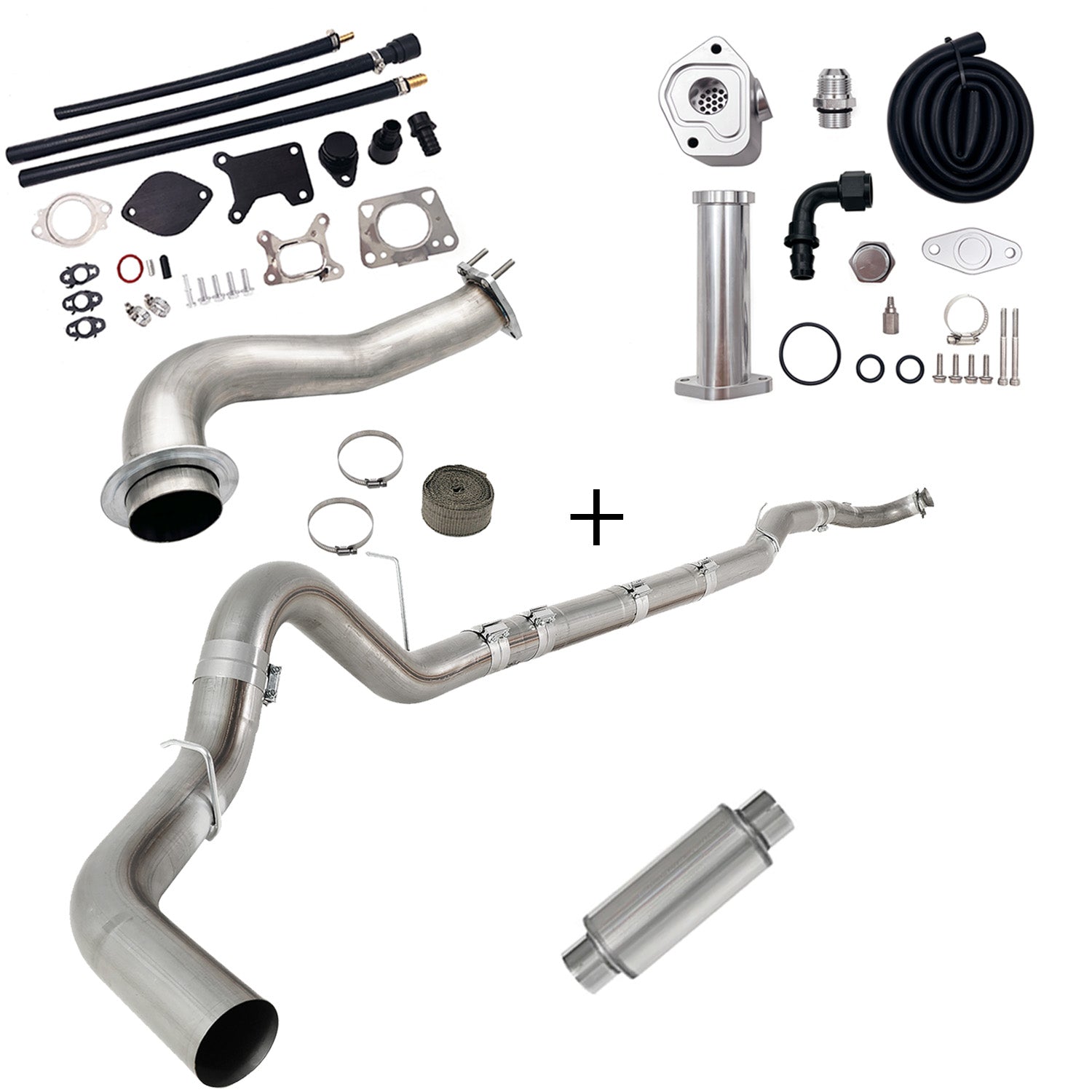 TruckTok 2017-2023 6.6L Duramax L5P DPF/CCV/EGR Delete & Downpipe w/Can Bus kit