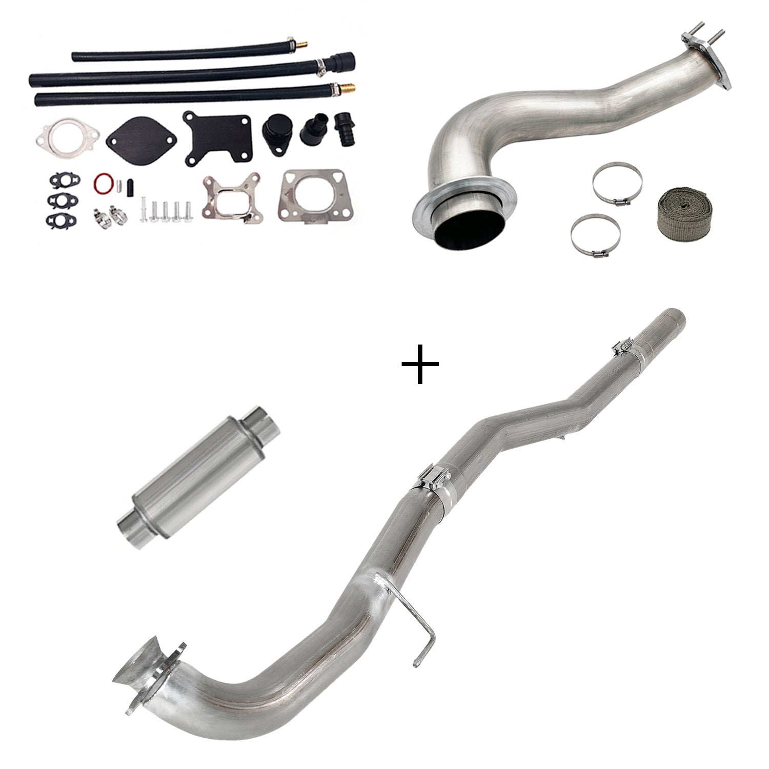 TruckTok 2017-2023 6.6L Duramax L5P DPF/CCV/EGR Delete & Downpipe w/Can Bus kit